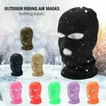 thumbnail image 2 of Winter Ski Mask Cap 3 Hole Knitted Face Mask Balaclava Hat Warm Outdoor,White, 2 of 8