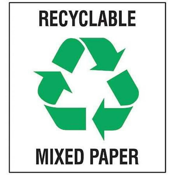 Brady Recycle Label,5 in x 5 in,Vinyl,PK5 18410FLS
