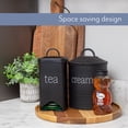 thumbnail image 4 of AuldHome Design Farmhouse Enamelware Tea Bag Holder (Black); Metal Tea Bag Caddy Dispenser for Wrapped Individual Tea Sachets, 4 of 9