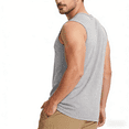 thumbnail image 2 of Cmfcve Men's Muscle Shirt Gray Sleeveless Compression Athletic T-Shirt Quick Dry Silky Workout Gym Tank Top Running Football Training Tee Undershirt, 2 of 6