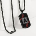 thumbnail image 5 of Apsvo Black Baseball Initial A-Z Letter Necklace Pendant for Men Son friend,Stainless Steel Name Statement Capital Alphabet Dog Tag Pendent Sport Athlete Jewelry 24In Chain Christmas Gift, 5 of 6