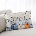thumbnail image 3 of Blue Pumpkins Fall Pillow Covers 24x36 Inch Cal King Size, Thanksgiving Eucalyptus Leaves Vintage Decorative Pillowcase with Zipper, Microfiber Pillow Protector, Breathable Pillowcases for Sofa Bed, 3 of 9