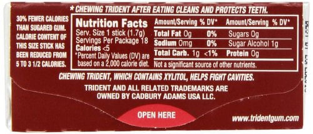 Trident Sugar-Free Gum, Cinnamon, 15 Count (Pack of 14)