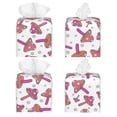 thumbnail image 2 of Lsque Purple Mushroom Printed Tissue Box Cover Holder, Facial Paper Organizer Dispenser,Square with Bottom Belt, PVC Leather Decorative Organizer, 2 of 8