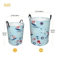 thumbnail image 3 of Balery Sailboats Anchors Cesta de ropa redonda con asas, impermeable, independiente, para ropa, juguetes, dormitorio y familia-Small, 3 of 6