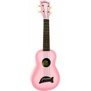 Kala MK-SD-PKBURST Makala Dolphin Soprano Ukulele - Pink Burst Bundle with Hard Case, Tuner, Austin Bazaar Instructional DVD, and Polishing Cloth