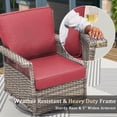 thumbnail image 6 of Lumiinofami 5 Piece Patio Furniture Set, Wicker Outdoor Patio Conversation Swivel Glider Rocker Chairs Set with Ottomans and Storage Side Table for Balcony Deck Garden, Red Cushions, 6 of 10