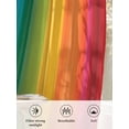 thumbnail image 6 of Sheer Curtains 45 Inch Length, Rainbow Striped Semi Sheer Curtains Light Filtering Window Treatment, Colorful Gradients Modern Abstract Art Privacy Voile Drapes for Living Room Bedroom 52x45 Inch, 6 of 7