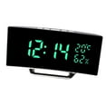 thumbnail image 3 of Reloj despertador digital LED con función de repetición electrónica con temperatura y humedad Verde, 3 of 9