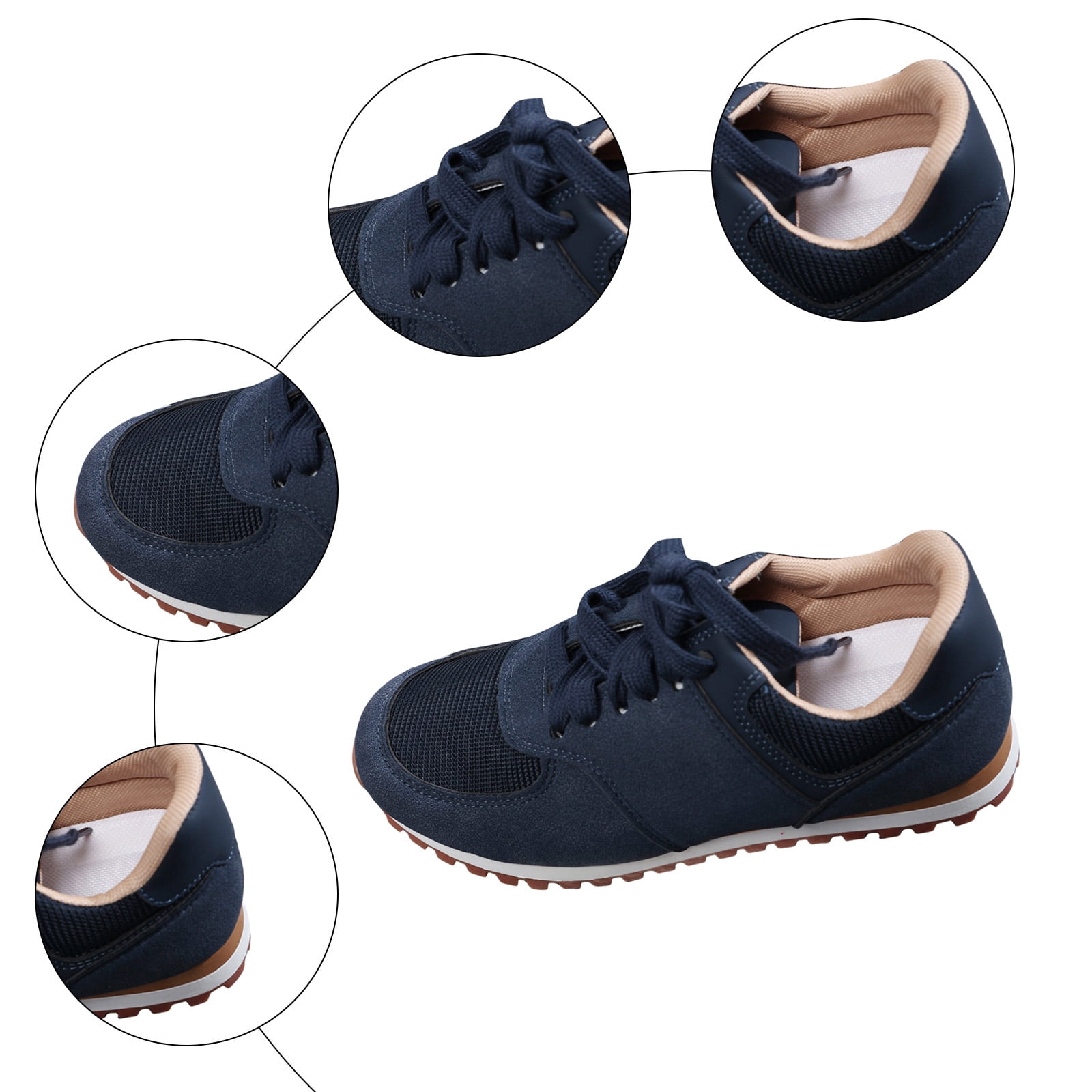 Dakaela Womens Fashion Sneakers 2025 Suede Classic Tennis Running Shoes Lace up Non Slip Trainer Walking Shoes Navy 8.5