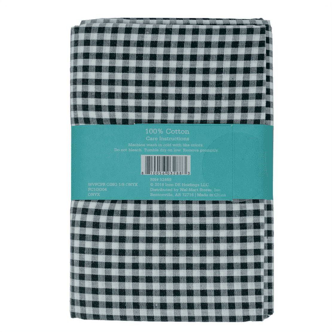 Waverly Inspirations 100% Cotton 44" Wide x 1 Yard Pre-cut Gingham 1" Onyx Print Sewing & Crafting Fabric, 1 Each