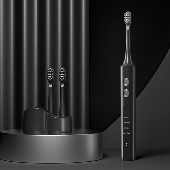 Xihbxyly Cepillo de Dientes Inalámbrico Usb, 48.000 Pasadas Por Minuto, 4 Modos Inteligentes, Resistente Al Agua Ipx7, Base de Carga Usb, 2 Cabezales, Ideal para Aparatos Dentales E Implantes, Tamaño