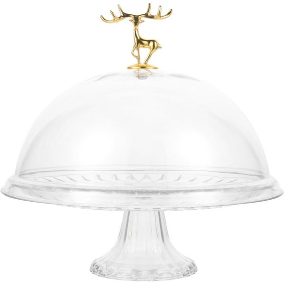 Cake Tray with Lid Clear Cake Stand with Dome Snack Serving Tray for Wedding Party