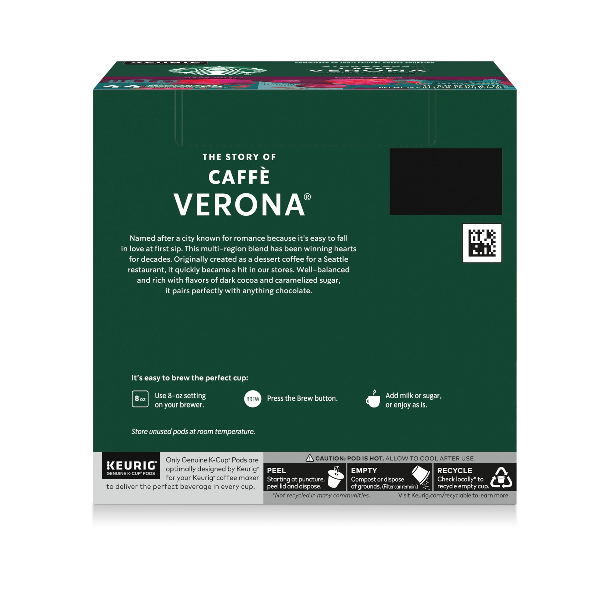 Starbucks Caffè Verona, Hot or Iced Coffee, Medium Roast K-Cup Coffee Pods, 44 Count​
