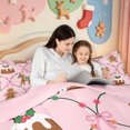 thumbnail image 5 of Manfei Red-Green Animals 7-Piece Twin Bedding,Modern Christmas Candy Cane Bedding Comforter Set,Pink Reversible, 5 of 7