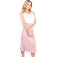 thumbnail image 3 of Women's Satin Midi Skirt With A-Line Silhouette And Elastic Waistband- Mauve Pink,Small, 3 of 7