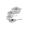 thumbnail image 1 of Oster Derrick - Juego de 7 utensilios de cocina, bater&iacute;a de acero inoxidable con tapas de vidrio templado, semipulido, 1 of 1