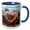 Blue/White, variant on 3drose, Honolulu, Hawaii, Oahu. Waikiki Beach Lei on Surf Rocks., 11oz Two-tone Green Mug