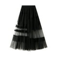 thumbnail image 4 of Sngxgn Women Pleated Mini Skirt Solid Ruffle Skirts(Black,One Size), 4 of 4