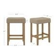 thumbnail image 4 of Nathan James Hylie Nailhead Wood Pub-Height Kitchen Counter Bar Stool 24", Natural Flax/Light Brown, 4 of 7