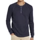 thumbnail image 2 of Camiseta de manga larga para hombre con diseño de gofres de color sólido sin botones con capucha y cuello redondo Pompotops  oipoqjl34573, 2 of 9