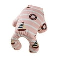 thumbnail image 5 of Pet Pajamas Soft Printing High Elasticity Comfortable One Piece Keep Warm Polyester Stripe Print Pet Romper for Indoor, 5 of 7