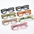 thumbnail image 5 of Hiking New Square Flat Mirror Simple Fashion Anti Blue Light Eyelasses Package Flower Ink Design Large Frame Glasses Female, 5 of 5