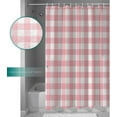 thumbnail image 3 of Shower Curtain Waterproof Shower Curtain for Bathroom,Bathtub,Shower, Pink Gingham Buffalo Check Shower Curtain Set with Hooks for Home Decoration 72x72 Inch, 3 of 6