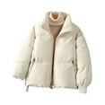thumbnail image 1 of Transemion Thick And Fashionable Black Women S Puffer Jacket Soft And Breathable Easy To Clean Polyester off white XL, 1 of 6