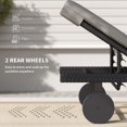 thumbnail image 4 of Grey PE Rattan Patio Lounger with Adjustable Back & Wheels - Outdoor Chaise for Poolside Relaxation - Durable Steel Frame - 78" x 25.6", 4 of 7