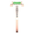 thumbnail image 3 of 1.92 ct Emerald Cut Simulated Green Diamond Solitaire with Accents Engagement Ring for Women in 18K Rose Gold, 3 of 5