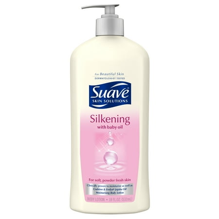 Suave Skin Solutions Silkening with Baby Oil Body Lotion, 18 oz