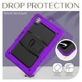 thumbnail image 4 of Case for Lenovo Tab M11 11" 2024, Military Grade Protective Silicone PC Cover with Screen Protector & Adjustable Kickstand & Shoulder Strap & Pencil Holder & 3-layer Protection, Purple+Black, 4 of 8