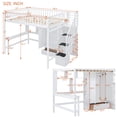 thumbnail image 5 of Loft Bed Full Size with Desk, Full Size Loft Bed with Bookshelves and 4 Steps Storage Staircase, Built-in Large Drawers and Wardrobe, Full Loft Bed for Dorm, Boys & Girls, Teens, White, 5 of 9