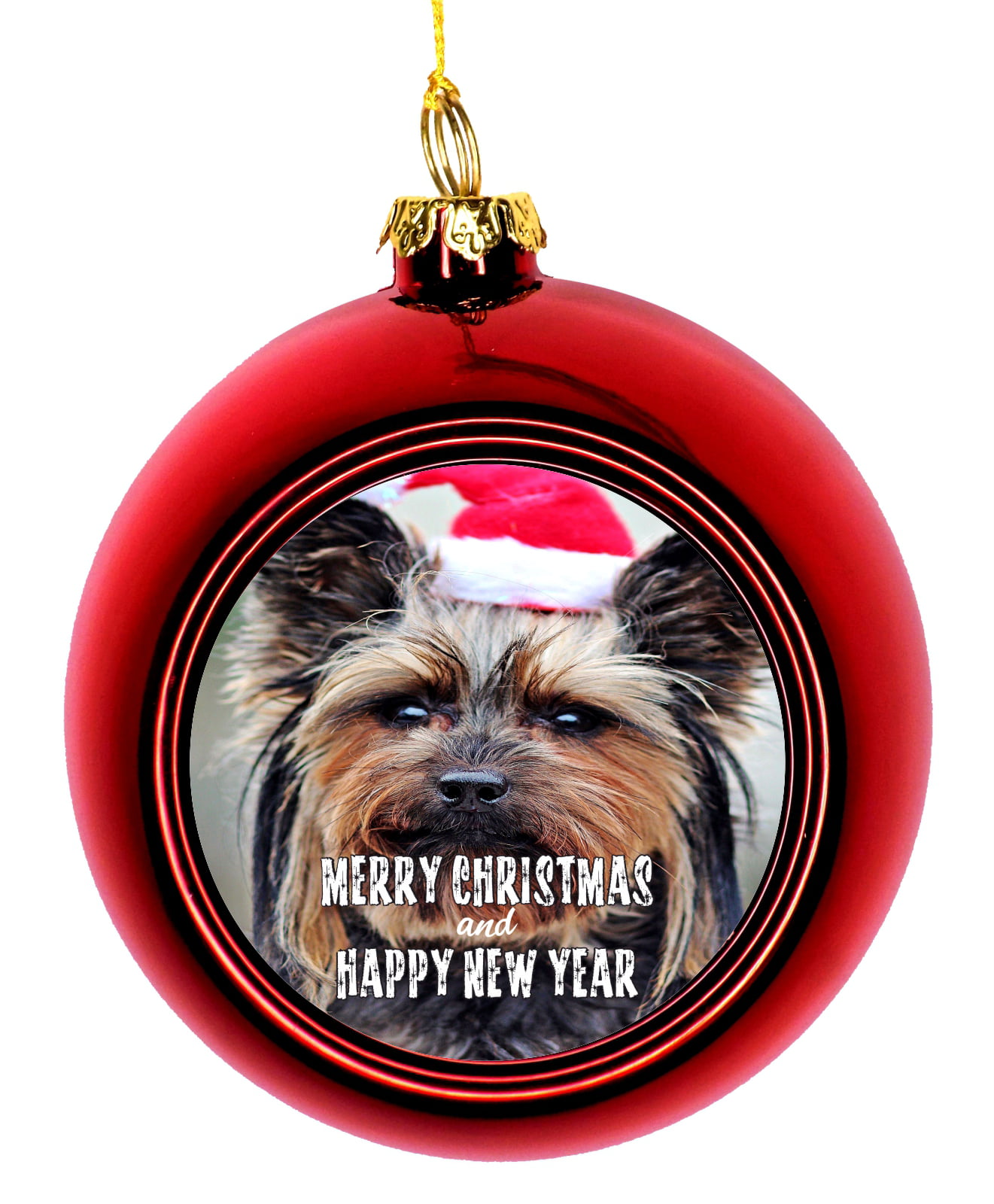 YORKIE CHRISTMAS BALL ORNAMENT DOG HOLIDAY XMAS Yorkshire Terrier Shatter Proof 