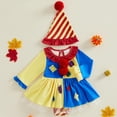 thumbnail image 4 of WIBACKER Newborn Baby Girls' Clown Costumes Halloween Long Sleeve Tutu Romper Dress +Hat Cosplay Clothes 0-3 Months, 4 of 10