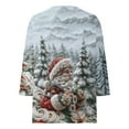 thumbnail image 5 of Amidoa V-Neck Tops for Women Ugly Christmas Gray 3/4 Sleeve Blouses Santa Prints Buttons Clothing Women's Blouse S, 5 of 5