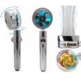 thumbnail image 1 of Cabezal de ducha de mano impulsado por hélice de alta presión, cabezal de ducha giratorio de 360 ​​grados para ahorro de agua, fácil instalación, 1 of 5