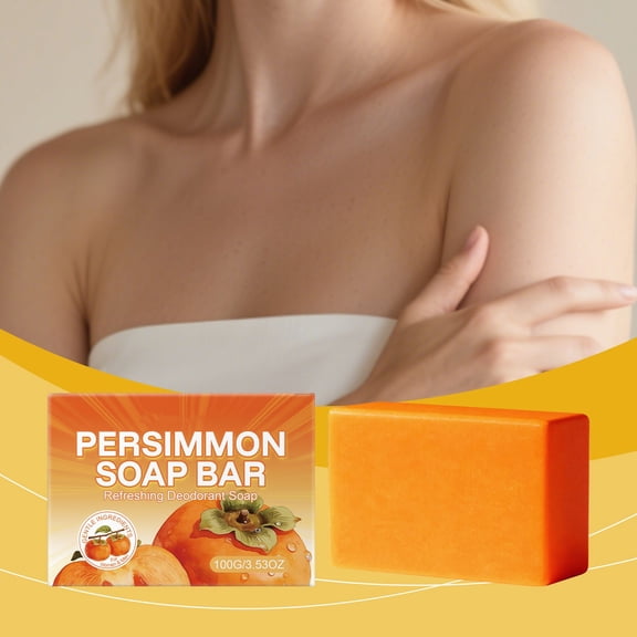 Persimmon Soap for Old People Smell, Persimmon Soap Bar for Body, Purifying Deodorizing Body Wash, Japanese Natural Body Odor Soap for Women & Men (1, 1PC)