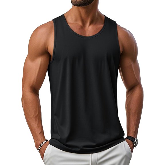 DFORD Men's UPF 50 Tank Top Gym Workout Sleeveless Muscle Shirts Sun Protection Cut Off Shirts Summer Sleeveless T Shirt