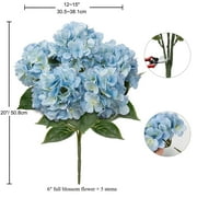 Blue Hydrangea Artificial Flowers Large Artificial Hydrangeas Silk Flowers for Home Decor Indoor Wedding Flowers Bouquets Faux Flowers Kitchen Centerpiece Table Decorations