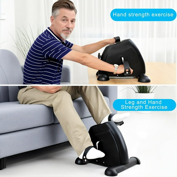 Fogcroll Pedal Exerciser Bike Mini Exercise Bike Portable Foot Cycle Arm and Leg Peddler Machine Desk Pedal Bike Elderly Home Pedal Exercise Bike with Digital Lcd Display Adjustable Resistance