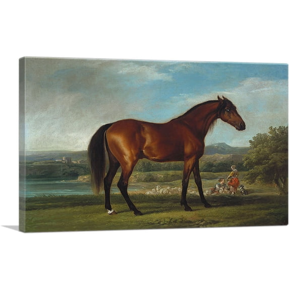 ARTCANVAS Hollyhock 1765 Canvas Art Print by George Stubbs - Size: 18" x 12" (0.75" Deep)