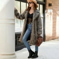 thumbnail image 2 of Fall Jackets Women Fashion Fuax Lapel Overcoat Fluffy Furry Winter Warm Thicken Winter Clothes, 2 of 9