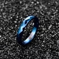 thumbnail image 3 of Tungsten Steel Ring 4mm Blue Rhombus Men's and Women's Tungsten Steel Ring, 3 of 4