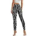 thumbnail image 2 of Renewold Zebra Stripes Grey Yoga Pants for Women with Pockets Full Length Workout Leggings High Waist Tummy Control Lounge Pants Activewear Fashion Womens Leggings, XS, 2 of 8