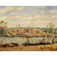 thumbnail image 2 of Pissarro, Camille 18x15 White Modern Wood Framed Museum Art Print Titled - View on the cotton mill of Oiseel near Rouen, 2 of 4