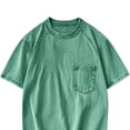 thumbnail image 5 of Hfnxid Big and Tall Men's Vintage Short Sleeve Shirt Solid Color Casual T-Shirt Fashion Crew Neck Tee with Pocket Green XXXXL, 5 of 6