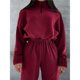 thumbnail image 5 of Conjunto Deportivo de Dos Piezas para Mujer: Sudadera con Media Cremallera y Pantalón Deportivo Holgado con Bolsillos Rojo Vino L, 5 of 8