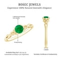 thumbnail image 6 of Rosec Jewels Natural Emerald Solitaire Celtic Ring (5 MM Round Shape Emerald), 14K Yellow Gold, US 8.00, 6 of 7